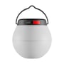 SpectrumLED Lumina Orb solcellelampe set forfra med hvid rund skærm, sort top, håndtag og rødt dæksel.