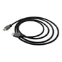 Deltaco Ultra High Speed HDMI-kabel på 2 meter ligger oprullet med sorte, flettede ledninger og HDMI-stik.