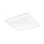 EGLO CONNECT SALOBRENA-Z loftpanel i hvid, med dimensioner 595x595 mm og en tynd ramme, præsenteret på hvid baggrund.