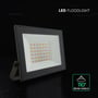 V-Tac Slimline LED-projektør med grafik, der viser en lysvinkel på 110 grader.