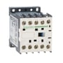 Schneider Electric hjælperelæ CA2KN31F7 med 3NO-1NC kontakter og 110V spænding, vist i skrå vinkel med fokus på montering.