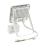 SpectrumLED 20 W LED-projektør med sensor set bagfra, med køleribber, monteringsbøjle og kabel.