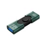 Kingston DataTraveler DuoG2 USB-nøgle på 128 GB set skråt med den blå USB-A-port synlig i enden.