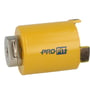 PRO-FIT beton hulsav i gul med adapter, set fra siden, viser 57 mm diameter og monteringsmekanisme.