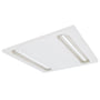 SG Armaturen Molior 2 Line, et hvidt firkantet LED armatur med to lysstriber, 599x599mm.
