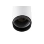 Nærbillede af SLV GRIP! L 1F spot, hvid/sort cylinder med GU10 fatning og en sort, tekstureret ring.