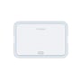 D-Link 5G NR AX3000 Wi-Fi 6 mobilrouter set direkte ovenfra med logo, indikatorer og betjeningsknap.