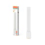 Ledvance DULUX LED S/E 6 W-rørlampe står ved sin emballage med den firebenede 2G7-sokkel synlig.