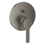 Grohe Lineare New etgrebsbatteri med børstet antracit finish og et rundt vægskjold med 158mm fremspring.