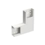 Wibe WGX-S fladvinkel i hvid RAL9003/70 med dimensioner 110x52, vist isoleret.