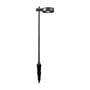V-TAC LED pullertlampe i sort aluminium med 7W, 520lm og 3000K varm hvidt lys, vist isoleret på hvid baggrund med jordspyd.