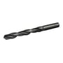 Sort Ironside spiralbor DIN 338 i HSS, valset og 7,5 mm, set skråt fra siden med spiralspor og cylindrisk skaft.