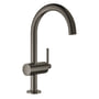 Grohe Atrio håndvaskarmatur, 1-grebs, L-Size, m/ push-up bundventil, Børstet Hard Graphite