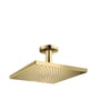 Hansgrohe Raindance E300 loftmonteret hovedbruser med en 300mm poleret guld-optik firkantet stråleskive og RainAir teknologi.
