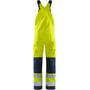 Bagfra af Kansas HI VIS Overall KL2 1001 i gul og marineblå, viser lommer og reflekser på benene.