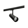 Sort SG Armaturen Tube Eco Spot LED spotlight med 3-faset skinneophæng, hvid baggrund.