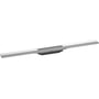 Hansgrohe Raindrain Flex 800mm afløbsrende i børstet stål med en bredde på 60mm, vist fra siden.
