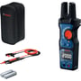 Bosch eltester GFM 1000-15 Professional med tilbehør som taske, ledninger og batterier, vist på hvid baggrund.
