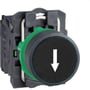 Schneider Electric Harmony Style 5 trykknap i sort med hvid pil, 22mm diameter og 1NO kontakt.