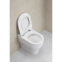 GSI Tono back-to-wall-toilet i hvidt, set ovenfra med sædet løftet, så den skyllekantløse skål ses.