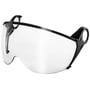 Klar polycarbonat visir til Kask hjelme, model Primero/Zenith X med sort ramme og monteringsbeslag.