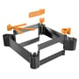 Weidmüller UH20-RPI-EXT sort Raspberry Pi housing samlet med orange monteringsdele, klar til brug.