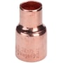 Detaljebillede af Viega kobber reduktionsmuffe 10 x 6 mm, med synlige mærkninger og loddefærdig overflade.
