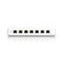 Front af Ubiquiti USW-Ultra-60W 8-port GbE PoE switch, der viser alle 8 porte med aktive LED-indikatorer.