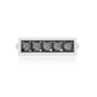 SLC Pixel X5 LED downlight i hvid aluminium med fem lyskilder, 13W og 2700K, måler 147x45mm.