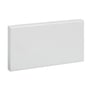 Schneider Electric endestykke WGX-S ES, hvid RAL9010, 130x72 mm, vist fladt med en let glans på hvid baggrund.