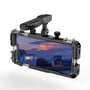 4smarts sort smartphone-videorig med telefon i vandret position og ekstra håndtag monteret ovenpå.