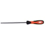 Bahco rundfil med mellemhugning, 250 mm lang med 10 mm diameter og orange og sort håndtag.