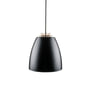 SG Armaturen Bell loftslampe i sort og hvid med en diameter på 300 mm, der hænger fra en sort ledning.