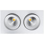 SG Armaturen Junistar Isosafe LED downlight med to lyskilder i hvid, tæt på.