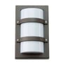 SG Armaturen Trio mini LED vægarmatur i grafitfarvet aluminium, med integreret 10W lyskilde og opal skærm.