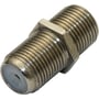 Deltaco F-connector hun-til-hun på 9,5 mm set skråt forfra med gevind og åbning synlige.