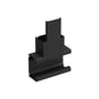Wibe T-stykke WGX-A 120x72 i sort RAL9017/30, viser et teknisk diagram af samlingsdelen til kabelbakker.