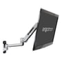 ERGOTRON LX-monteringssæt i poleret aluminium med en LCD-skærm fastgjort til den leddelte arm.
