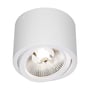 SpectrumLED Chloe AR111 loftslampe set skråt nedefra med lyskilden tændt og reflektoren vinklet.
