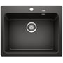Blanco NAYA 6 UX køkkenvask i sort SILGRANIT®, vist ovenfra med fokus på design og materialekvalitet.