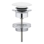 Grohe bundventil 1 1/4" med Ø64mm click-system i moon white og krom, uden overløb.
