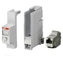 ABB KNX IP Patch Module adapter IPM/S 1.1 MDRC i hvid plast, vist med dele samlet og klar til montering.