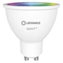 LEDVANCE SMART+ PAR16 LED-spot med GU10-fatning og farveskiftende lysflade, set forfra.