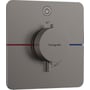 Hansgrohe ShowerSelect Comfort termostatbatteri i sort krom med stor betjeningsplade til indbygning.
