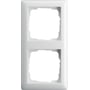 Gira Standard 55 2-modul ramme i hvid blank plast, monteret lodret med to åbninger til afbrydere.