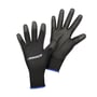 Activewear Superflex MO3426 montagehandsker i størrelse 8, set tættere med den teksturerede PU-håndflade og blå manchetter synlige.
