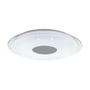 EGLO Lanciano-Z loftlampe, Ø450mm i hvid og klar med stjerneeffekt og grå centerdetalje.
