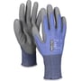 OX-ON Cut Comfort 9301 arbejdshandsker med blå PU-belagt håndflade og grå overdel af polyester/elastan.