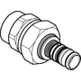 Stregtegning af Geberit RG Mepla-union med muffe, 32 mm x 1¼″, set skråt fra samme side.