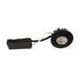 Scan Products Luna Low Profile LED downlight i mat sort, med tilhørende driverboks og kabel, klar til installation.